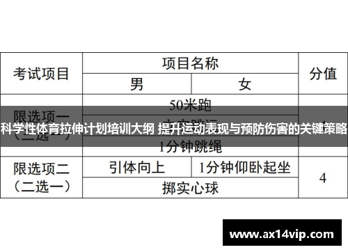 科学性体育拉伸计划培训大纲 提升运动表现与预防伤害的关键策略